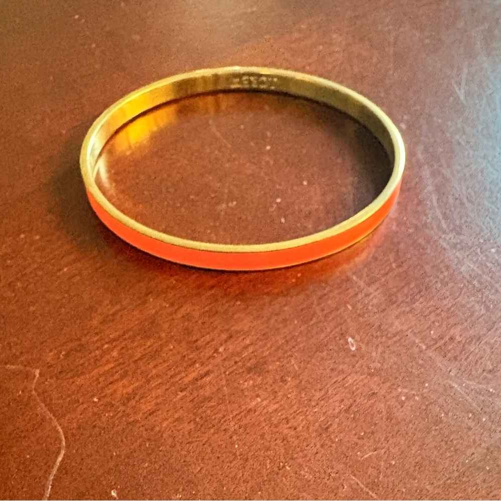 J Crew Gold and Orange Bangle Bracelet